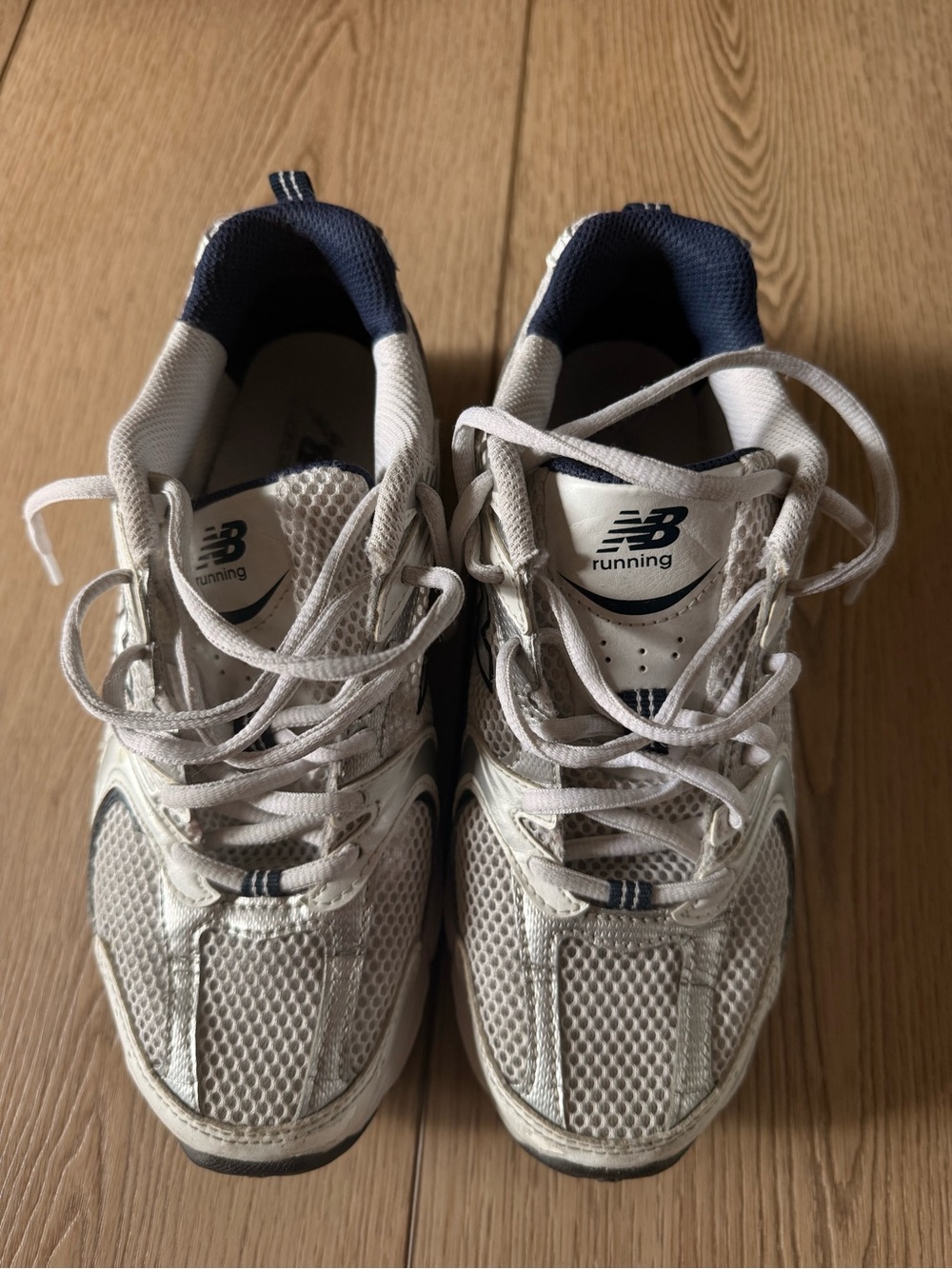 New Balance 530 White & Navy Running Womens Sneakers